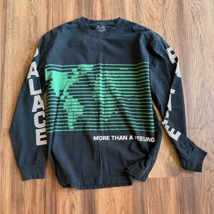 Palace Black Long Sleeve Shirt with Green Graphic